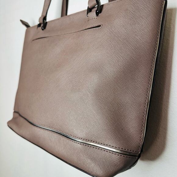 MICHAEL KORS Grey Square Frame Side Front Zip Up Metal Shoulder Straps Hand Bag - Picture 9 of 13